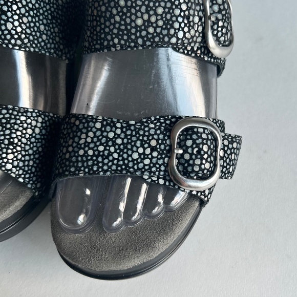 New Dansko Black Grey Leather Sandals Clogs size EUR 36, US 5.5 - Picture 6 of 15